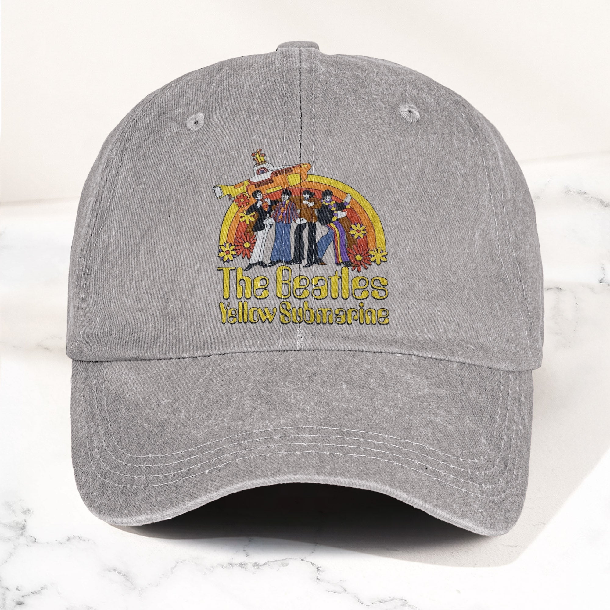 The Beatles Yellow Submarine Denim Dad Cap Iconic Album Design ( With BOX)