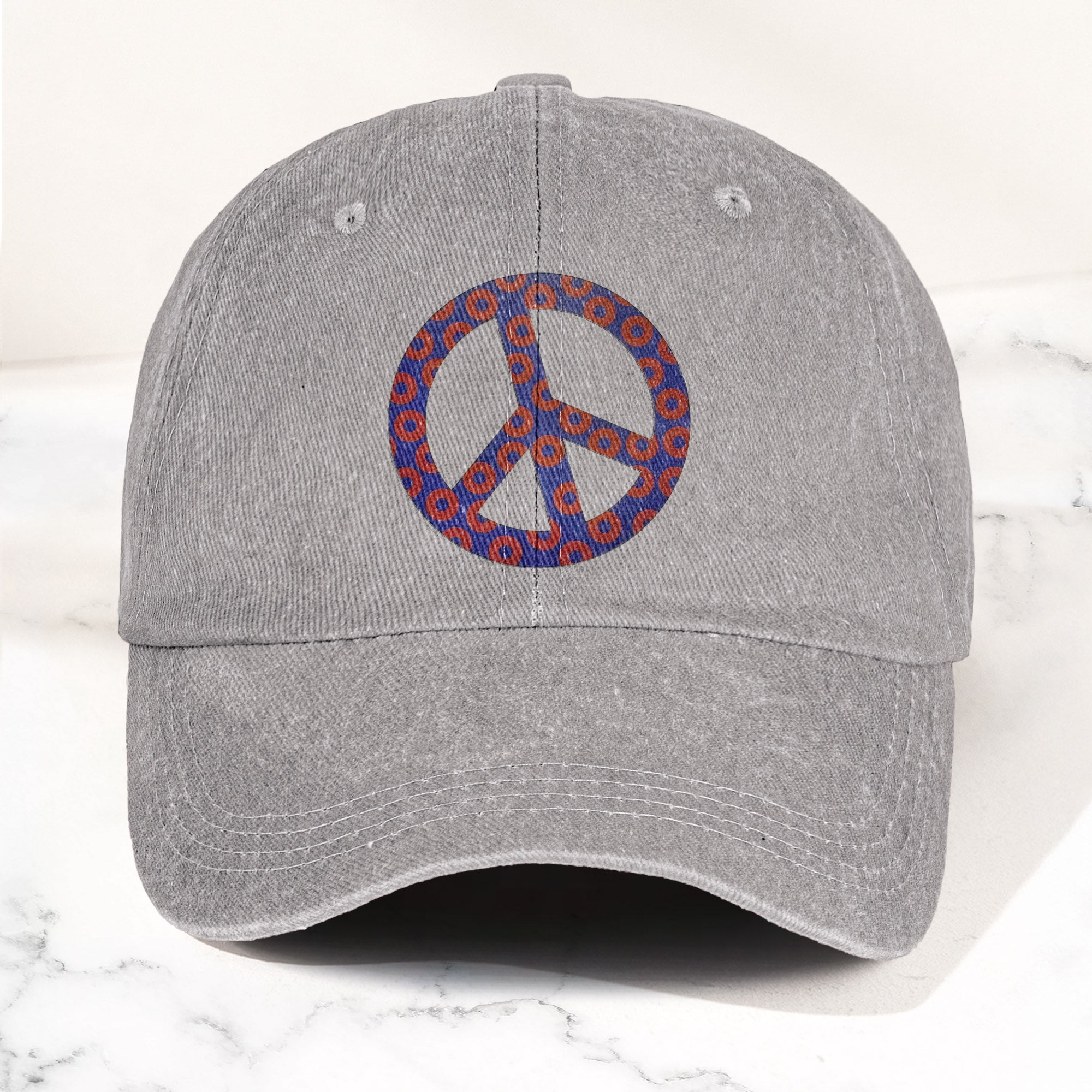 Phish Donut Peace Sign Denim Cap Retro Music Phish Cap Gift For Dad (With Box)