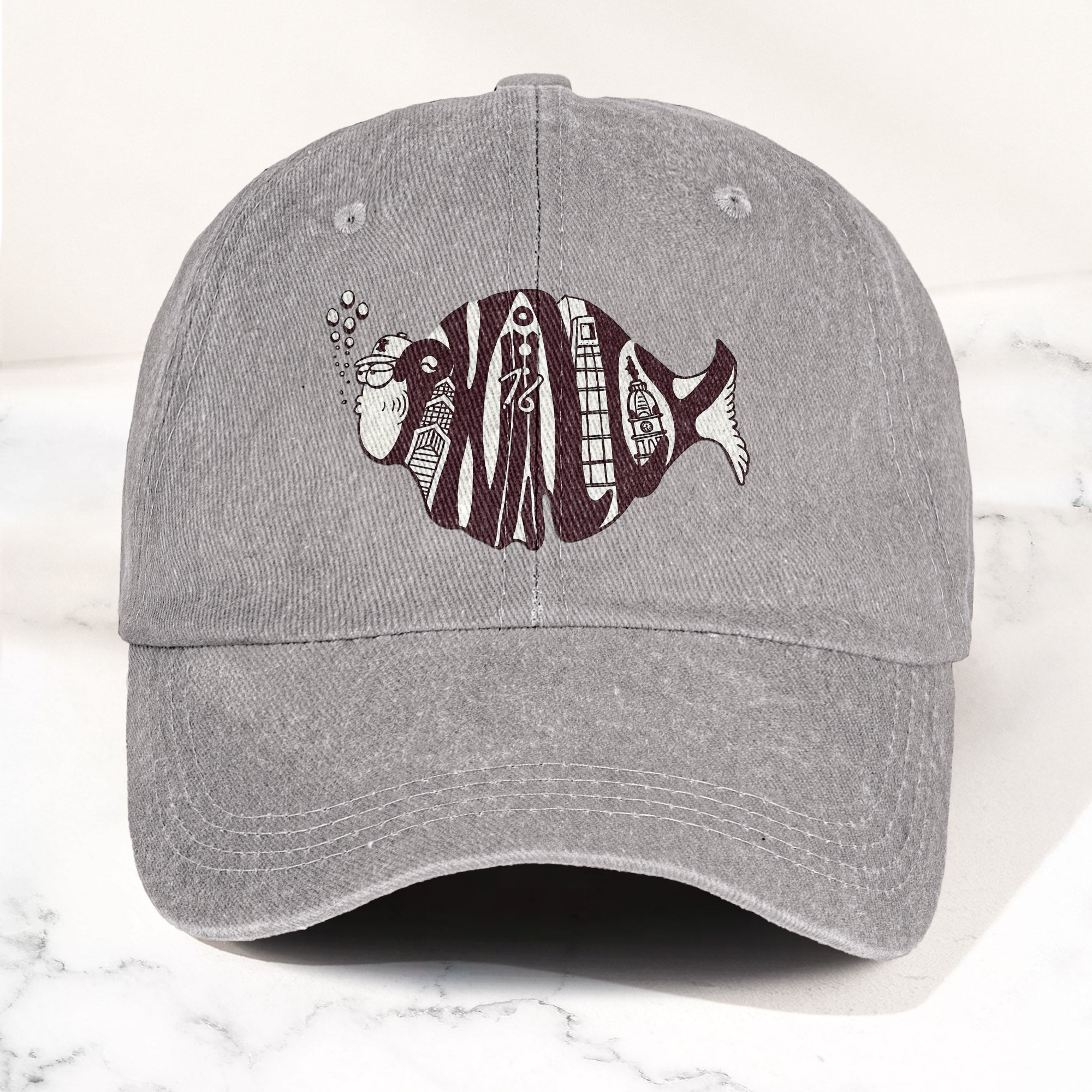 Phish Phishadelphia Logo Denim Cap Retro Music Phish Cap Gift For Dad (With Box)