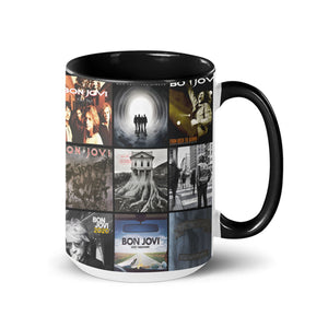 Bon Jovi Accent Mug Rock Classics Album Cover Collage Gift