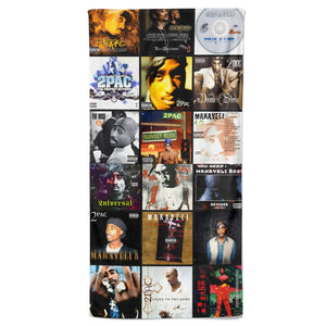 2Pac Beach Towel Album Cover Collage Classic Hip-Hop Towel