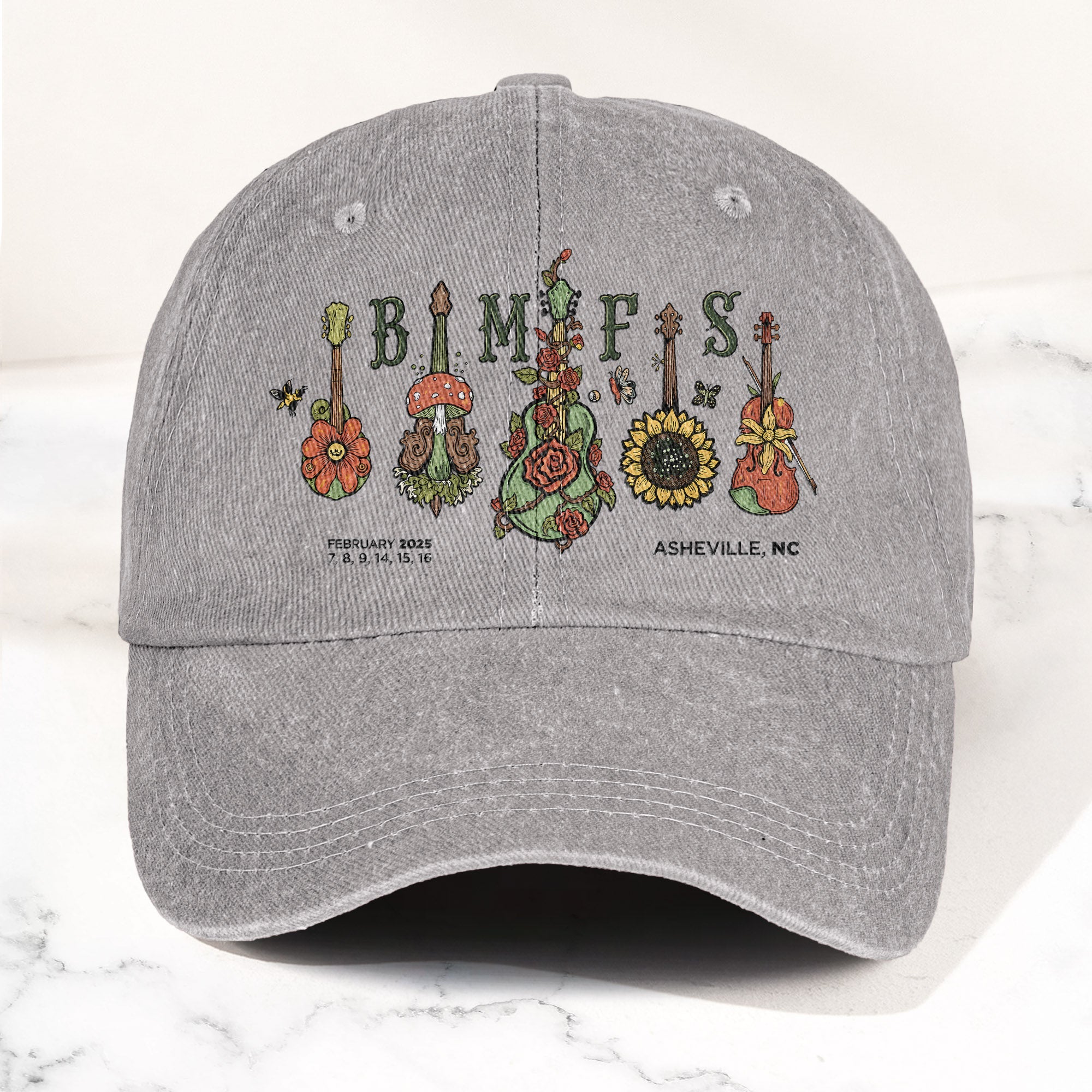 Billy Strings BMFS Asheville NC Concert Graphic Music Merch Denim Cap Retro Vintage Dad Cap Gift For Dad (With Box)