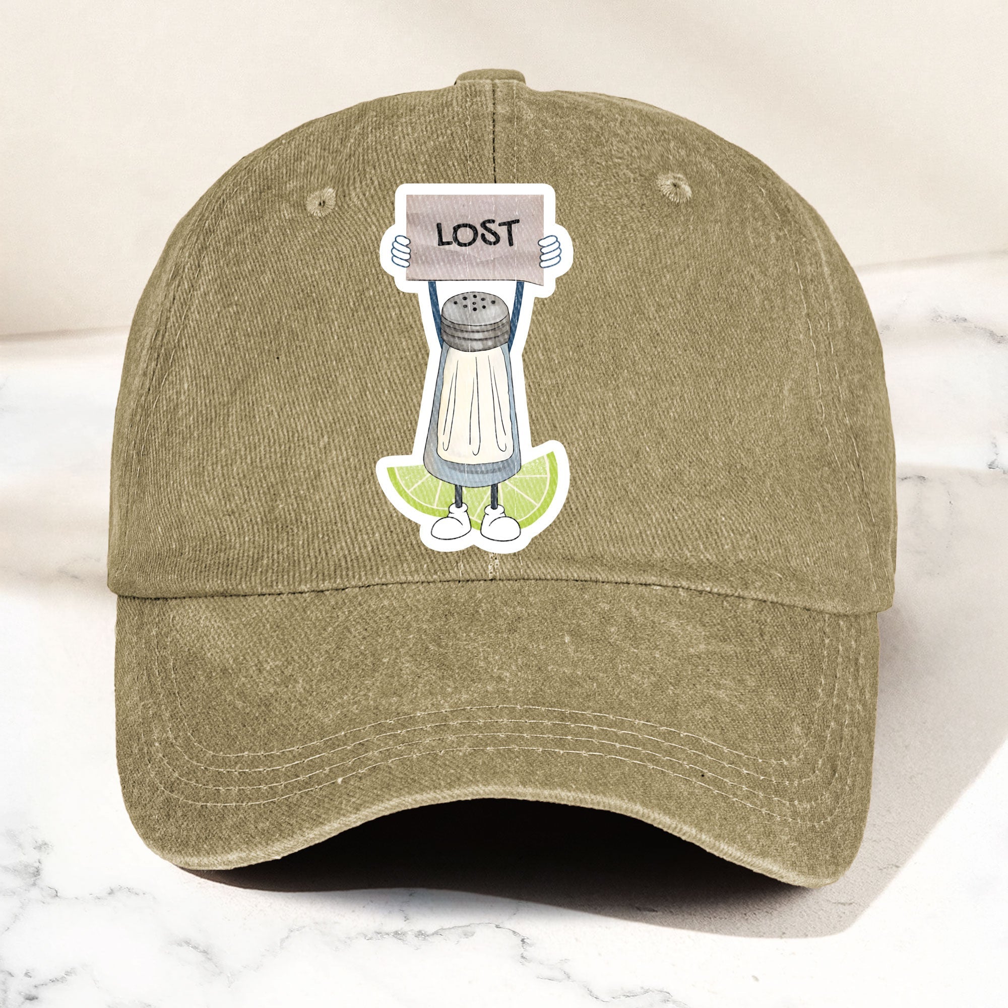 Lost Shaker of Salt Denim Cap Retro Classic Jimmy Buffett Inspired Dad Hat (With Box)