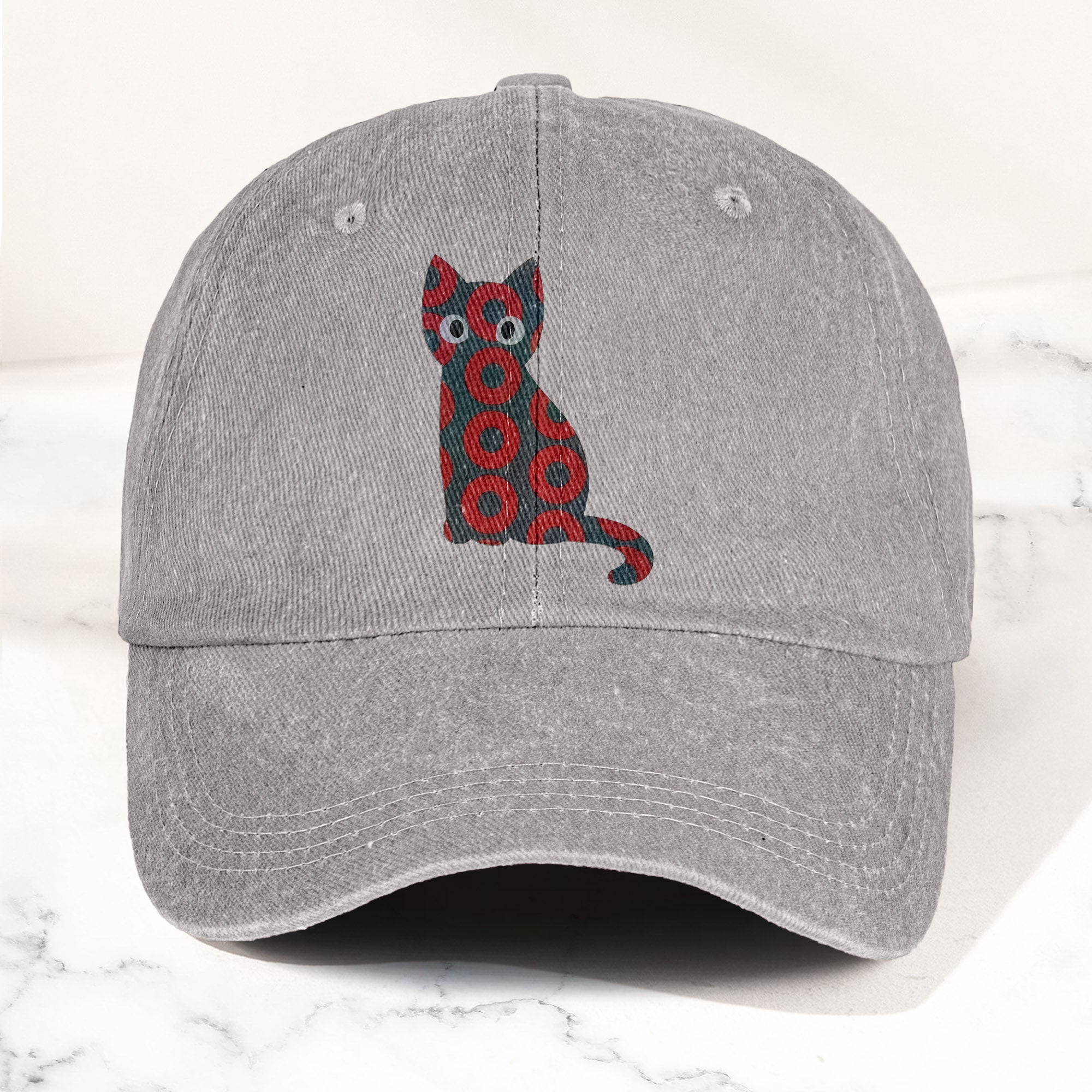 5-PACK Holographic Phish Cat Denim Cap Retro Music Fan Merch Cap Gift For Dad (With Box)