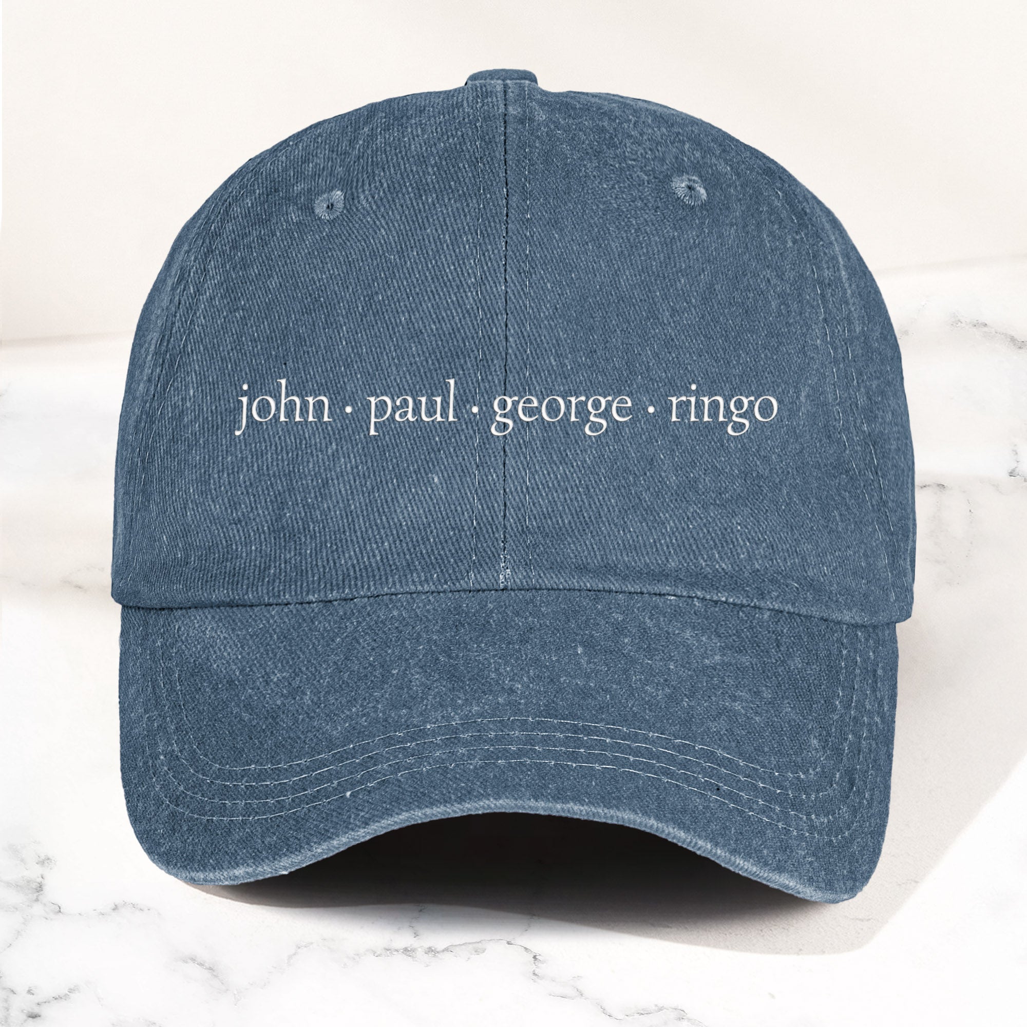 John Paul George Ringo Denim Cap Minimalist Beatles Dad Hat Gift ( With Box)