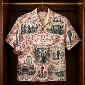Dire Straits Hawaiian Shirt - Unisex Toile De Jouy Sultans Of Swing Button Up