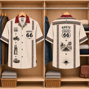 Route 66 Luxury Design Hawaiian Shirt – Mexican Inspired Hawaiian Shirt White Version
