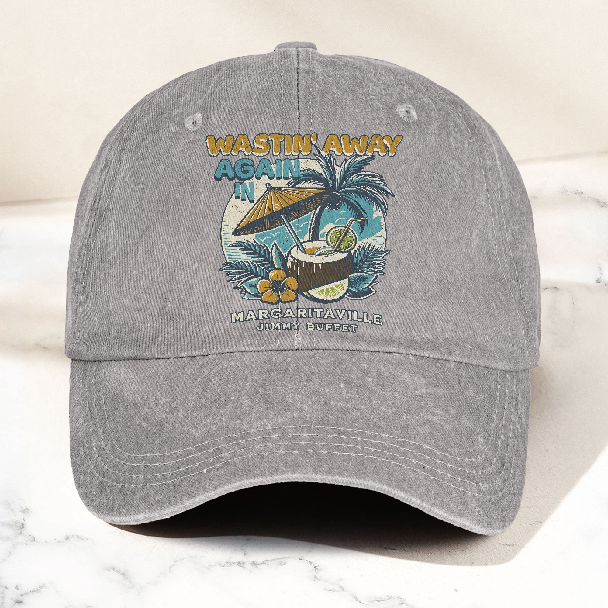 Margaritaville Denim Cap Retro Jimmy Buffett Inspired Dad Hat (With Box)