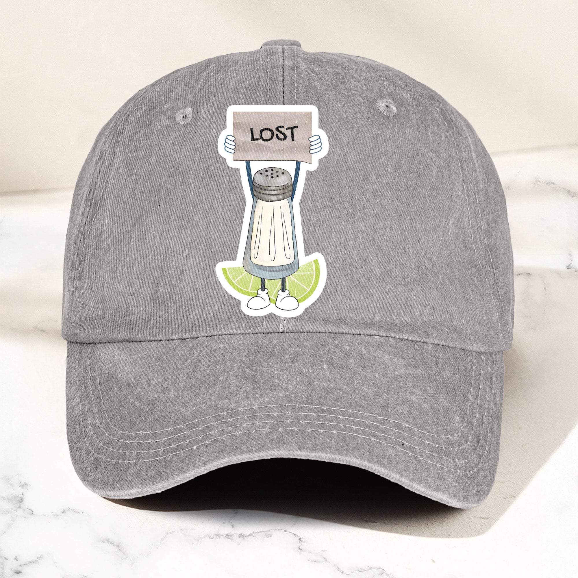 Lost Shaker of Salt Denim Cap Retro Classic Jimmy Buffett Inspired Dad Hat (With Box)