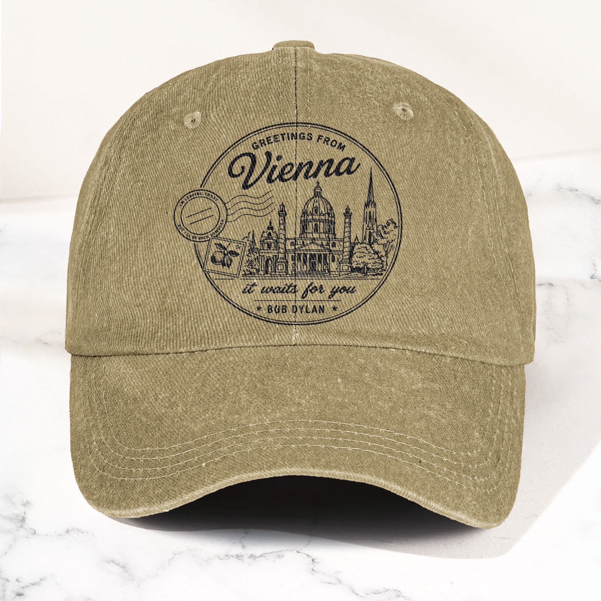 Bob Dylan Vienna It Waits For You Denim Cap Retro Vintage Dad Cap Gift For Dad (With Box)