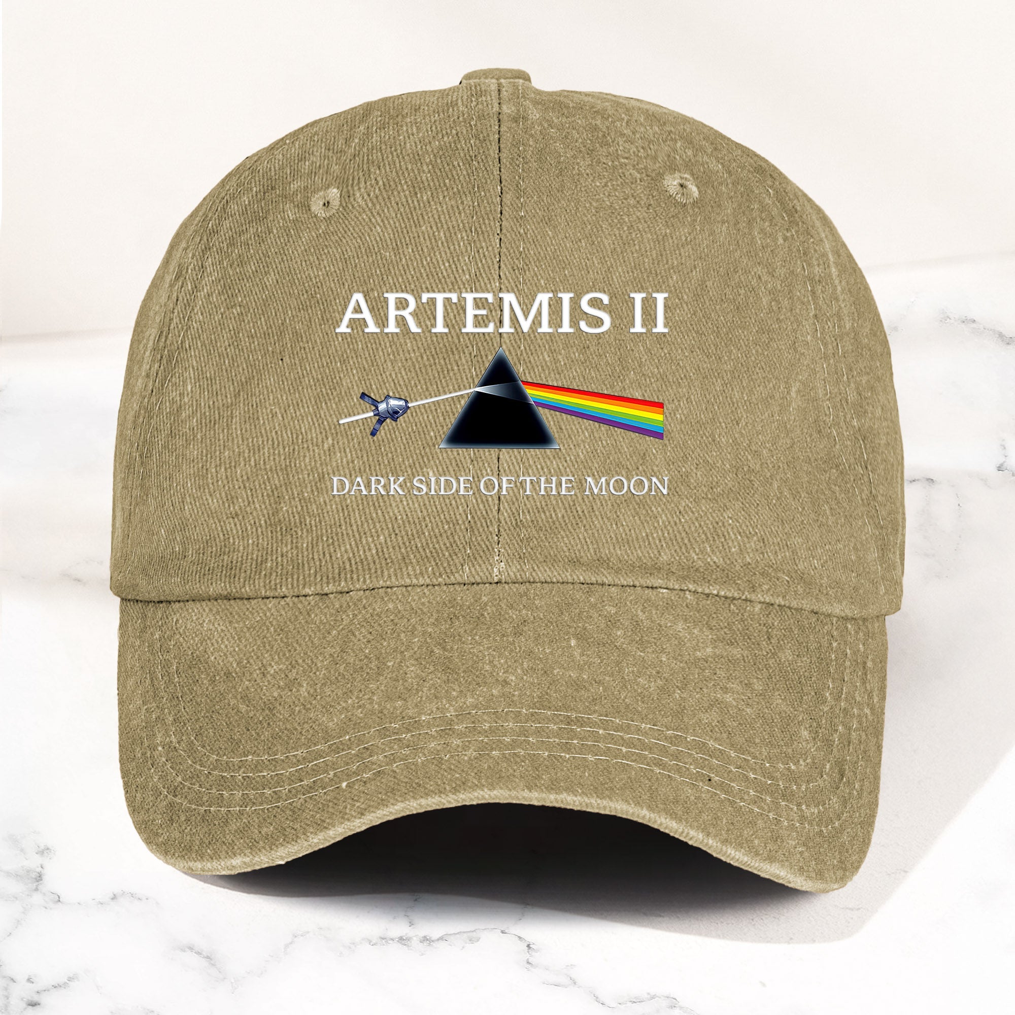 Artemis II Denim Cap Dark Side of the Moon Inspired Space Dad Hat ( With Box)