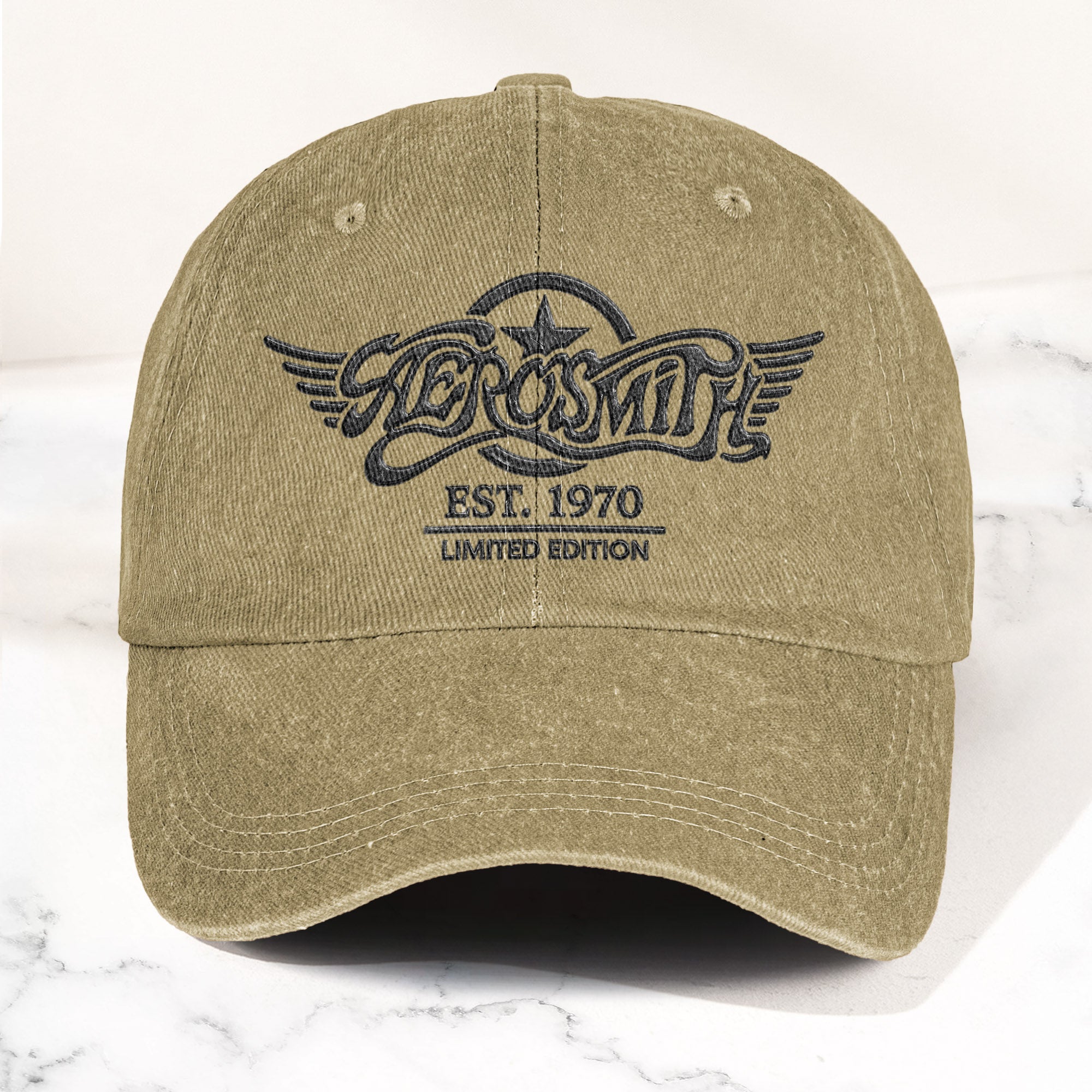 Aerosmith Est. 1970 Denim Cap Vintage Dad Cap Gift For Dad (With Box)