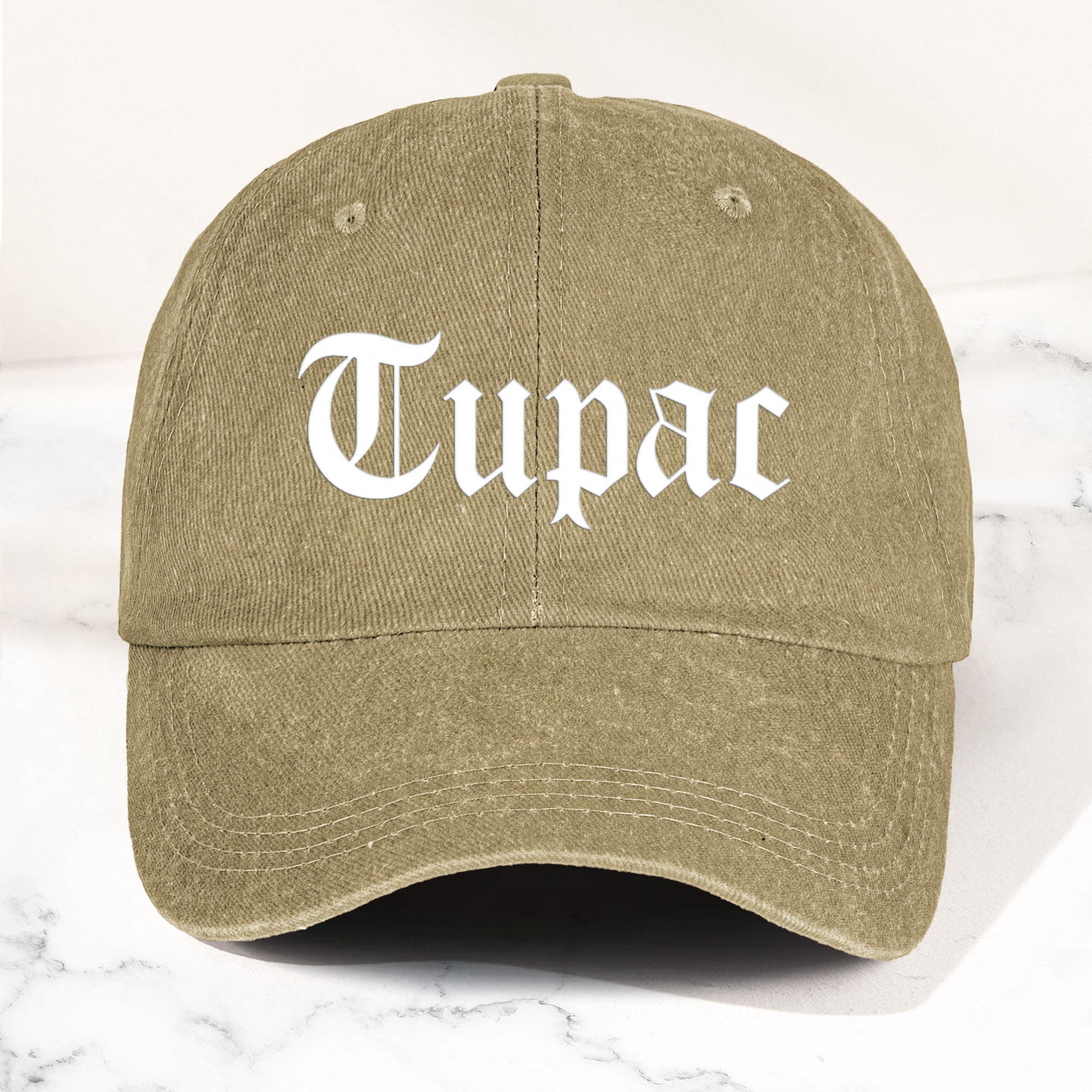 2Pac Denim Dad Cap Classic Old English Logo Design ( With BOX)