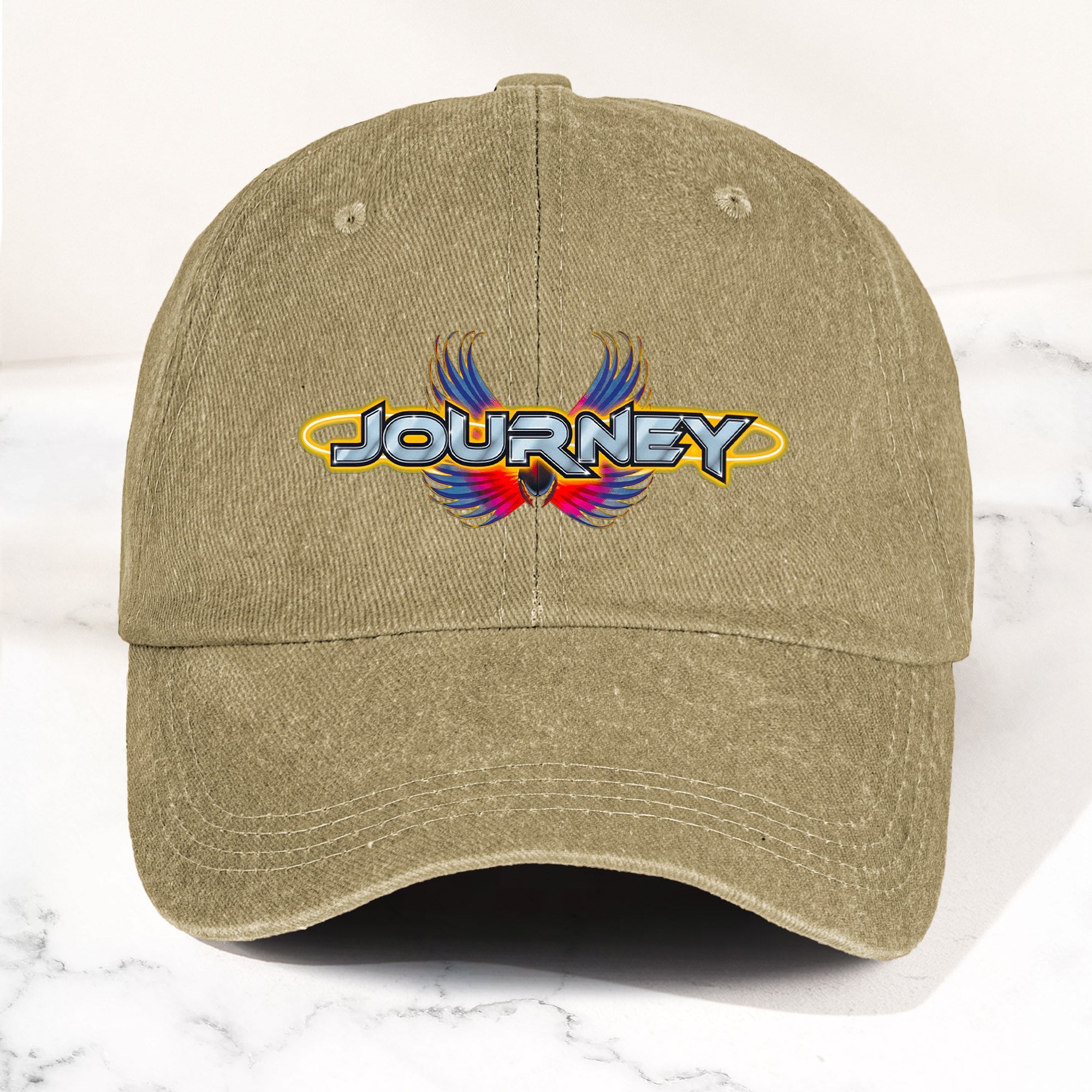Journey Denim Dad Cap Legendary Rock Band Logo Design ( With BOX)