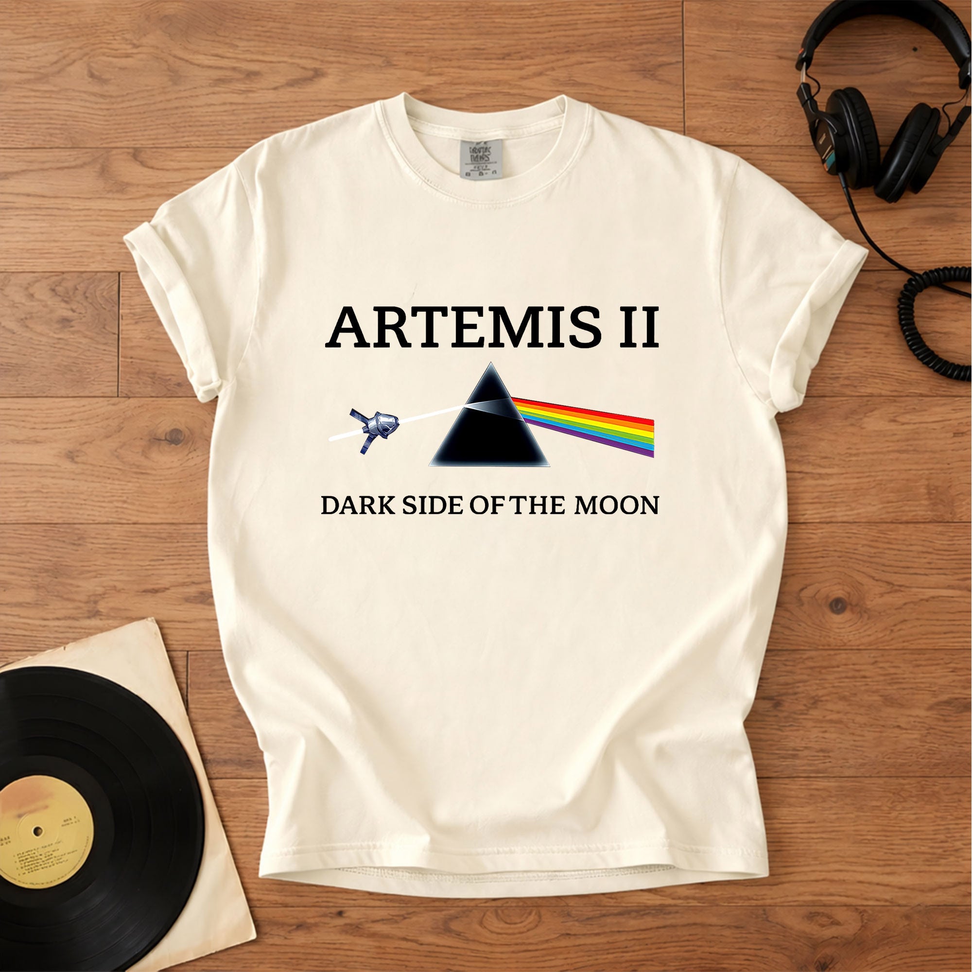 Cosmic Prism Comfort Tee Space & Retro Rock Inspired Graphic Shirt