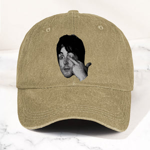 Paul McCartney Vintage Portrait Denim Cap The Beatles Retro Dad Hat ( With Box)