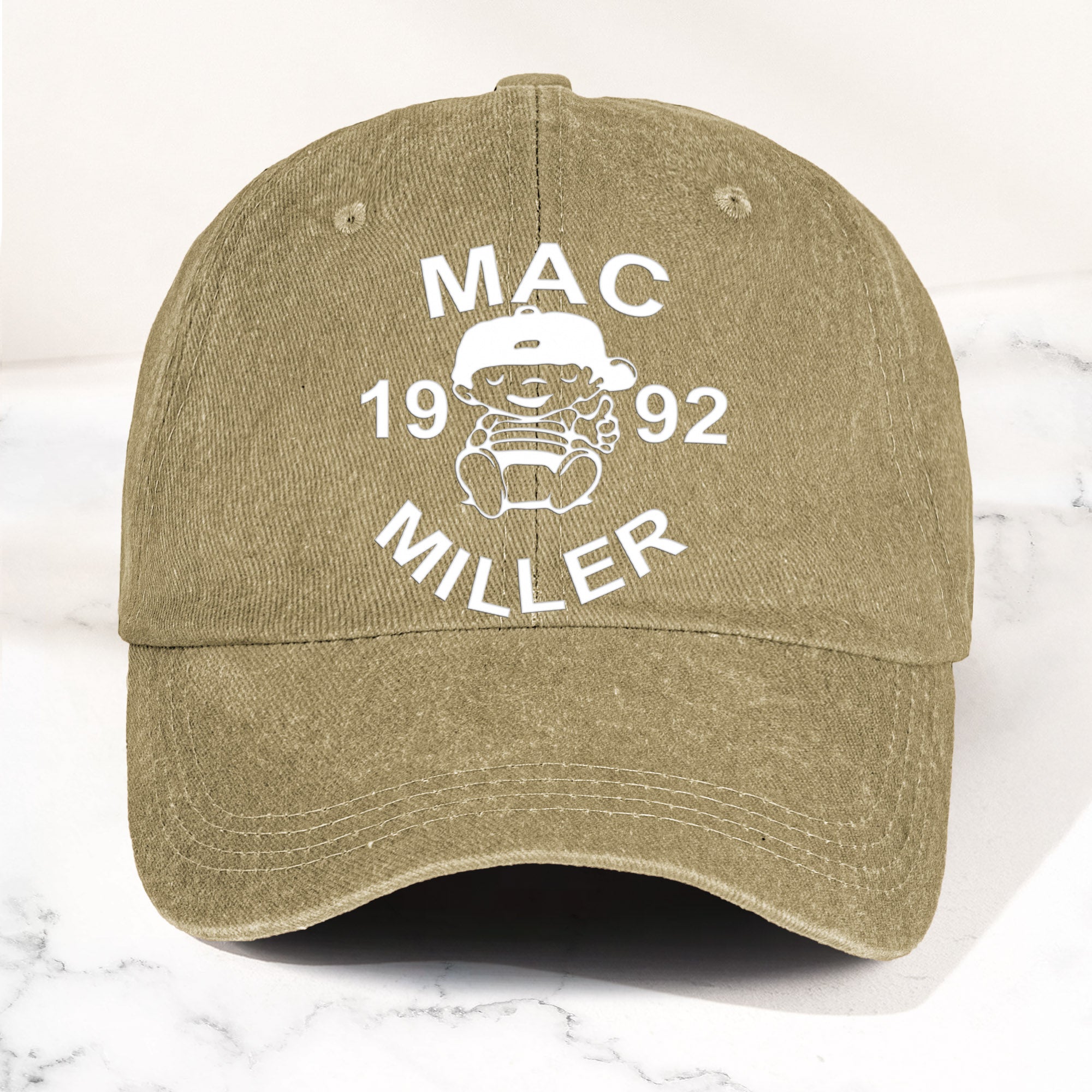 Mac Miller Denim Dad Cap 1992 Baby Logo Tribute Design ( With BOX)