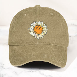 Blink-182 Denim Cap Sunflower Smiley Aesthetic Dad Hat (With Box)