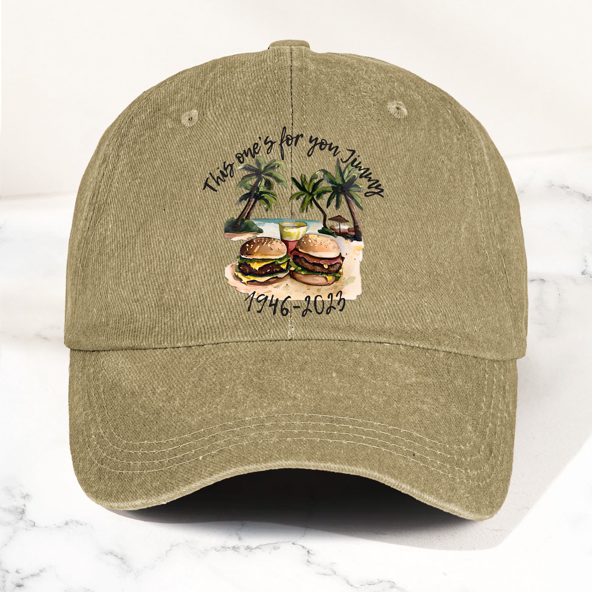 Jimmy Buffett Tribute Denim Dad Cap "This One’s For You Jimmy" Vintage Hat