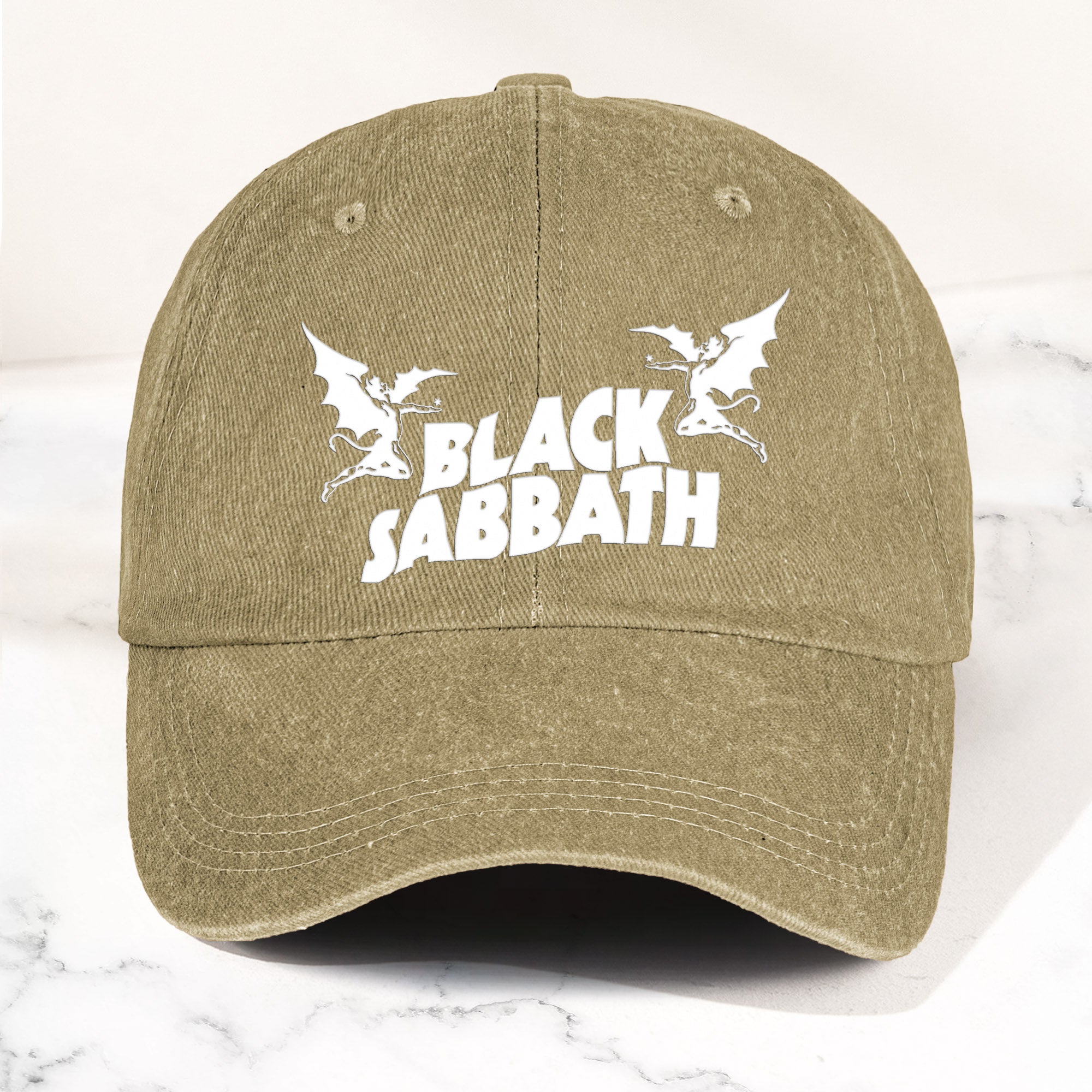 Black Sabbath Denim Dad Cap Classic Winged Demon Logo Design ( With BOX)