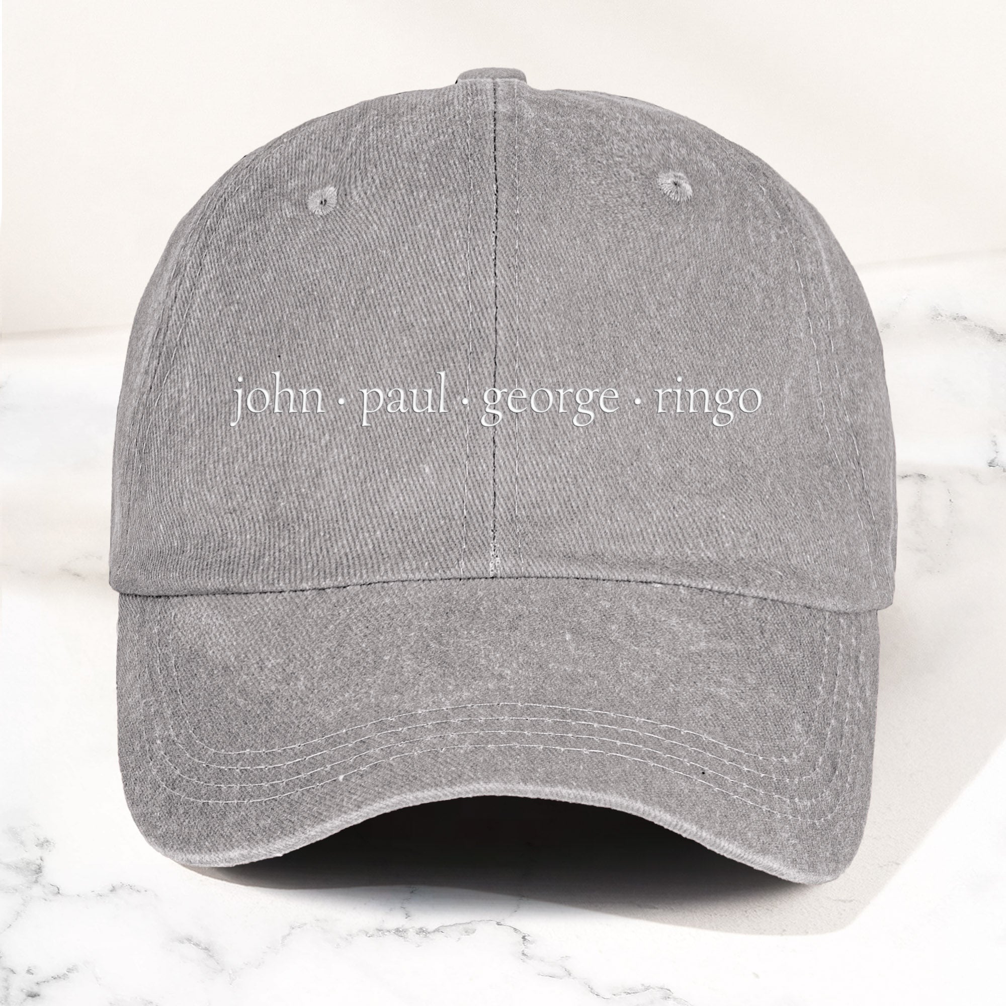 John Paul George Ringo Denim Cap Minimalist Beatles Dad Hat Gift ( With Box)