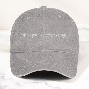 John Paul George Ringo Denim Cap Minimalist Beatles Dad Hat Gift ( With Box)