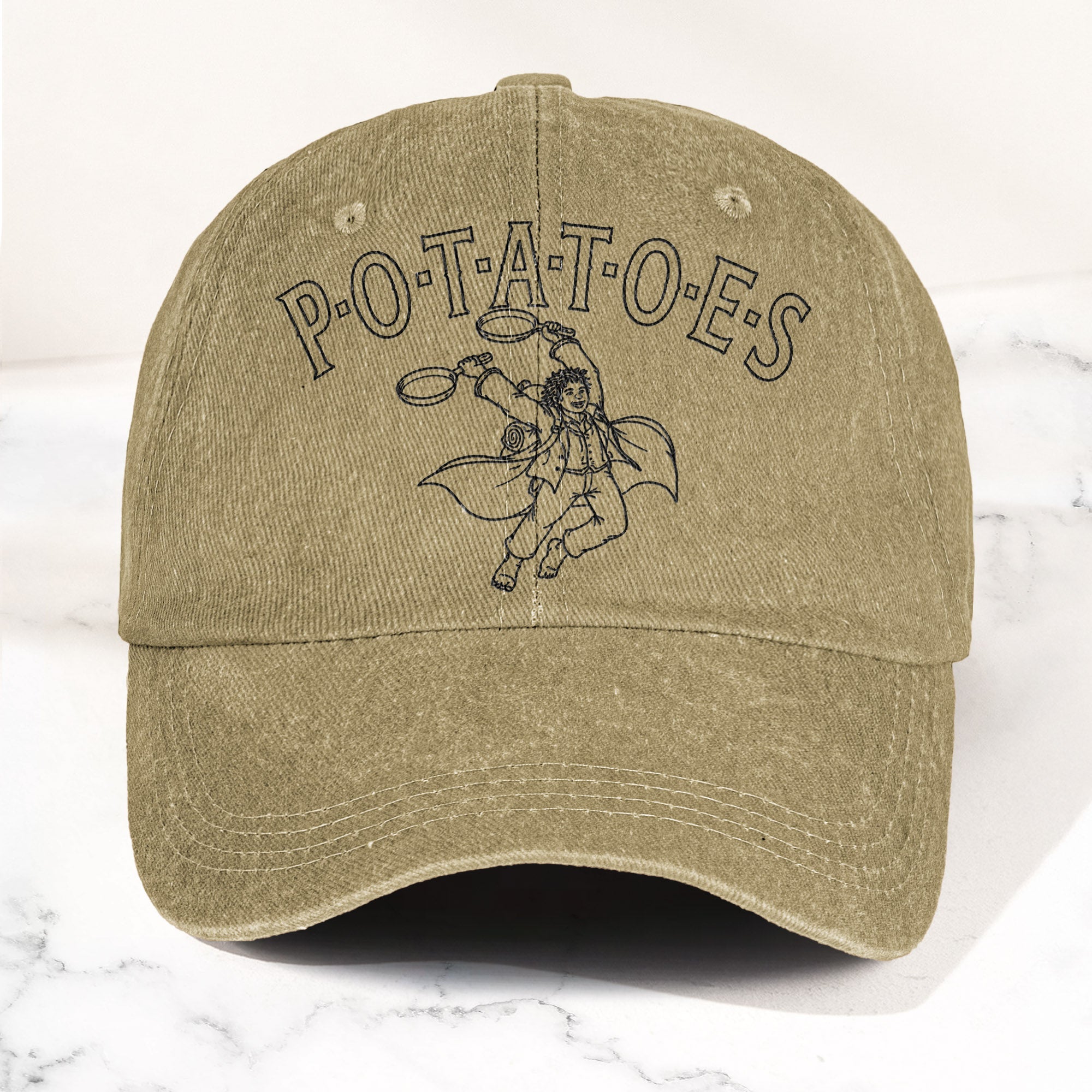 Swan Fall Potatoes Samwise Gamgee Denim Cap Led Zeppelin Inspired Retro Vintage Dad Cap Gift (With Box)