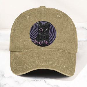 The Cure Black Cat Denim Cap Retro The Cure Tribute Merch Dad Hat (With Box)