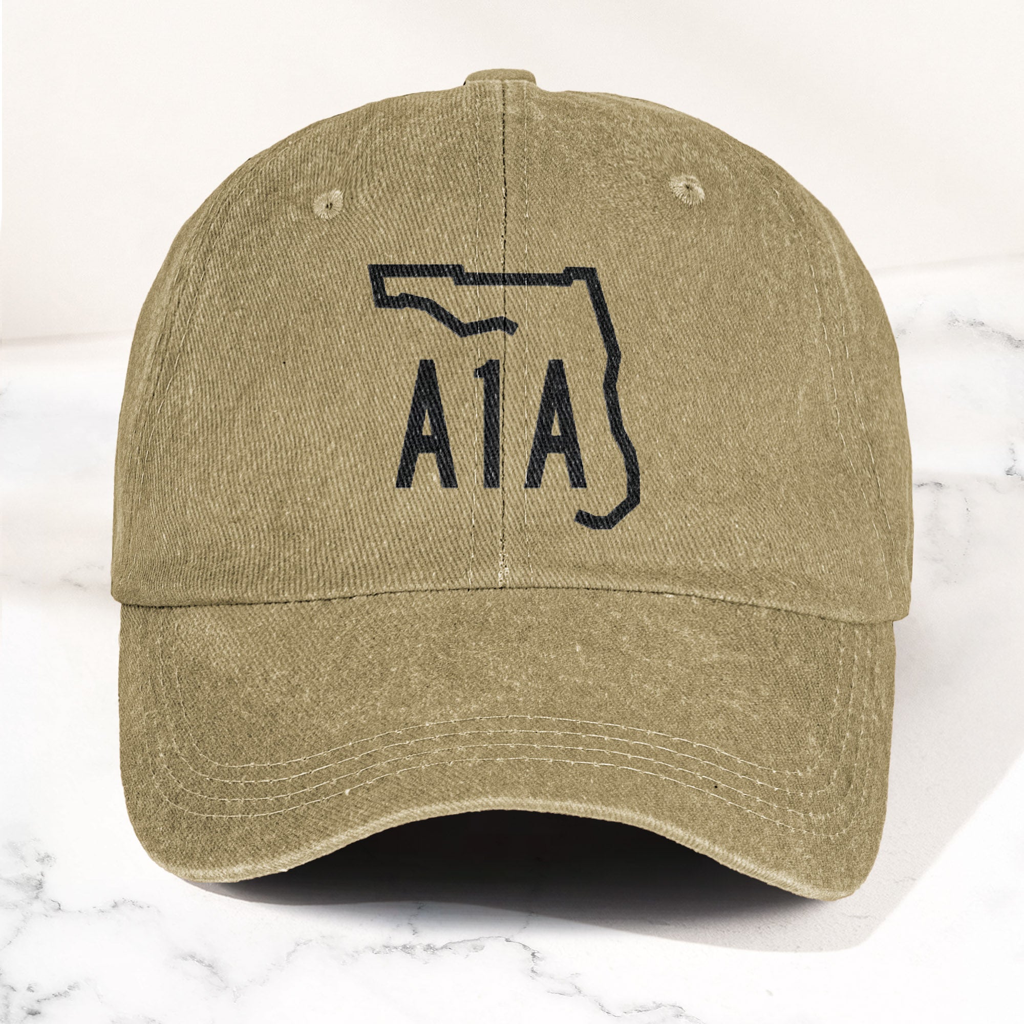 A1A Highway Sign Florida Denim Cap Retro Jimmy Buffett Inspried Hat (With Box)