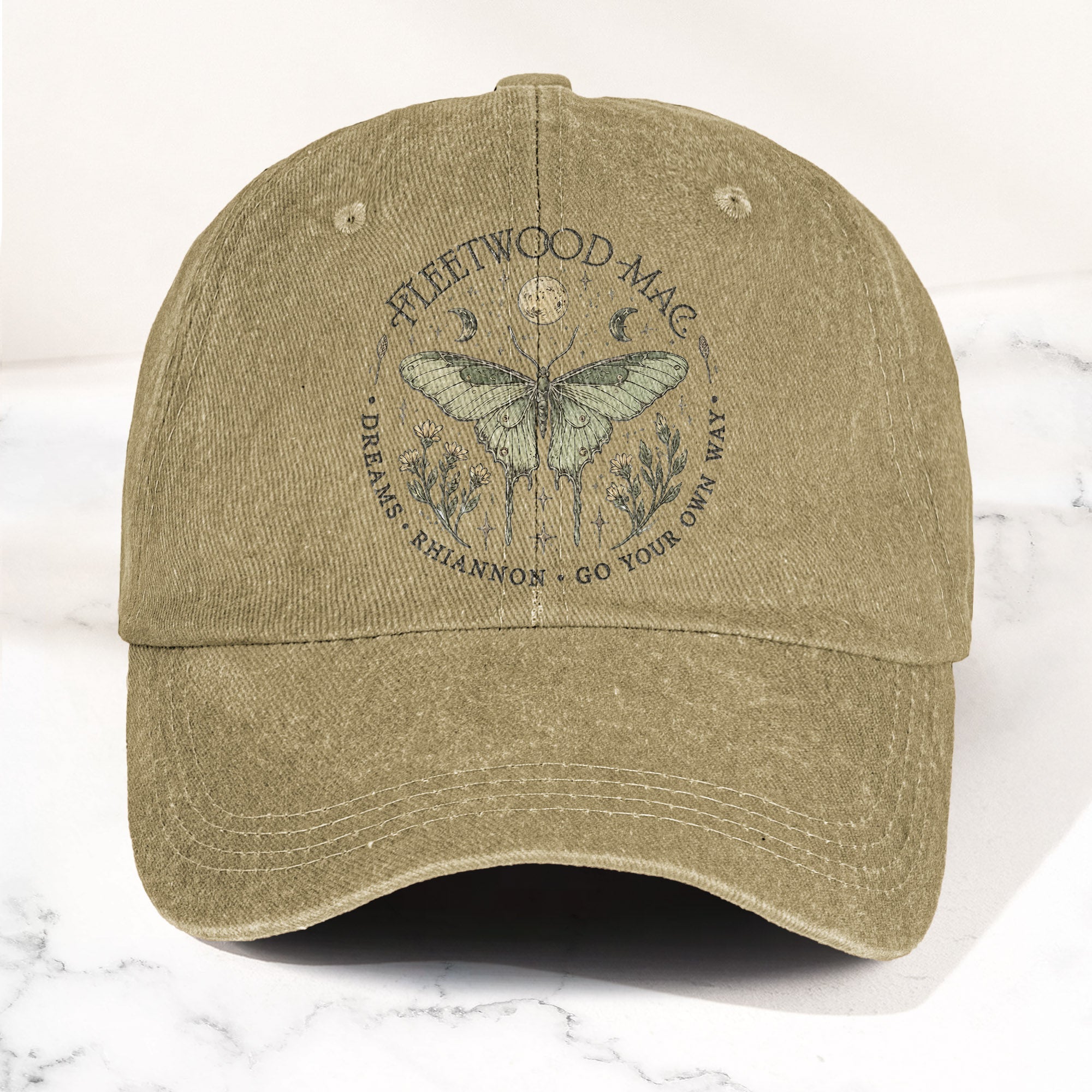 Fleetwood Mac Butterfly Mystical Graphic Vintage Denim Cap Retro Dad Cap (With Box)