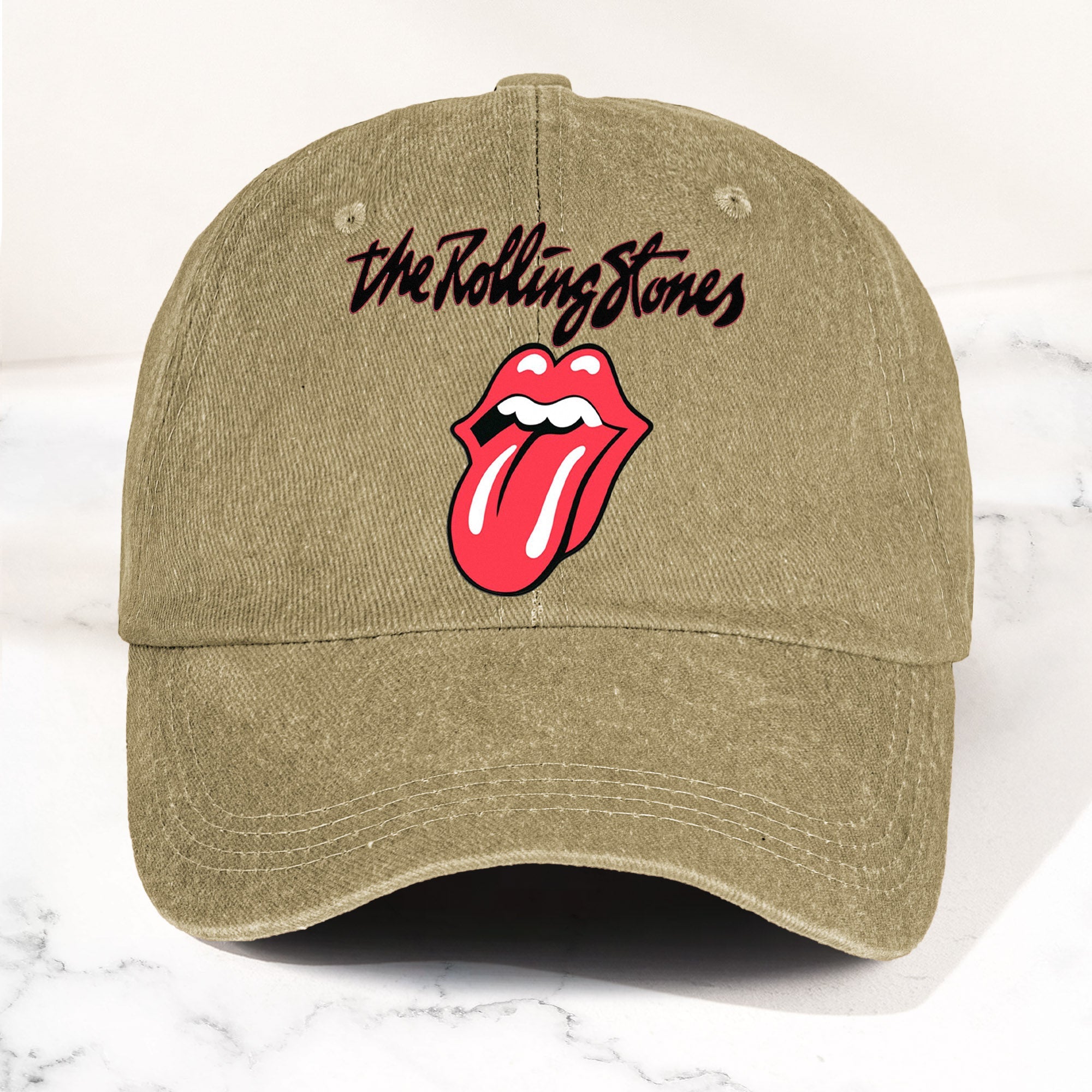 The Rolling Stones Denim Dad Cap Classic Tongue Logo Design ( With BOX)