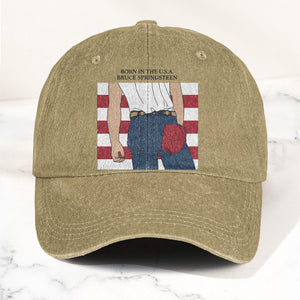 Born in the U.S.A Bruce Springsteen Denim Cap Retro Music Fan Merch Cap Gift For Dad (With Box)