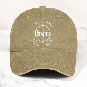 The Beatles Denim Dad Cap Classic Drum Logo Signature Design ( With BOX)