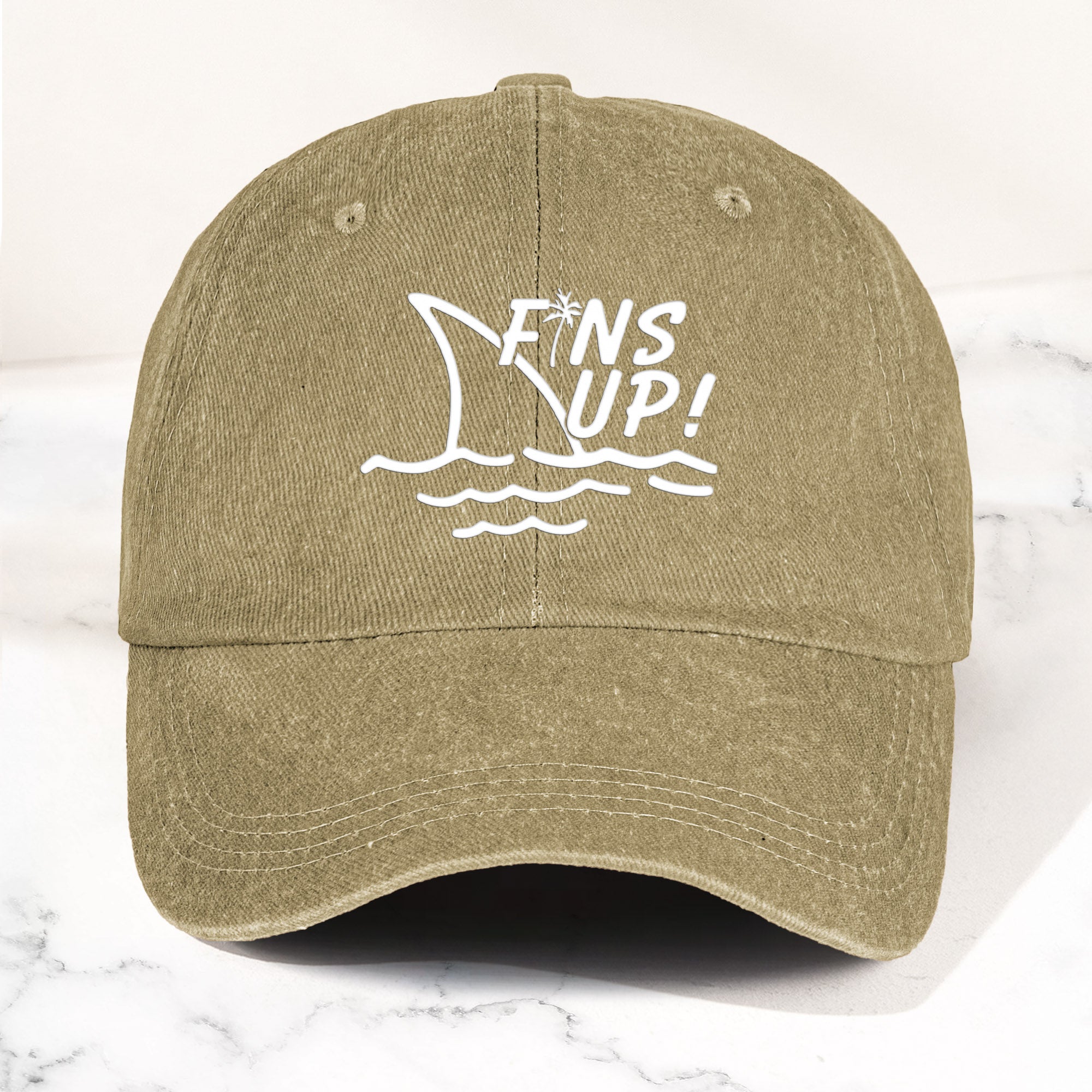 Jimmy Buffett Denim Dad Cap Fins Up Margaritaville Beach Vibes Hat (With BOX)