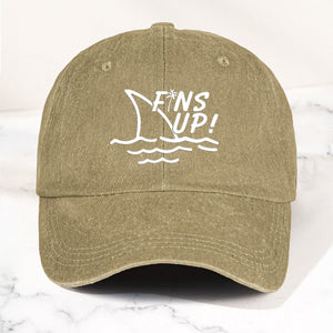 Jimmy Buffett Denim Dad Cap Fins Up Margaritaville Beach Vibes Hat (With BOX)