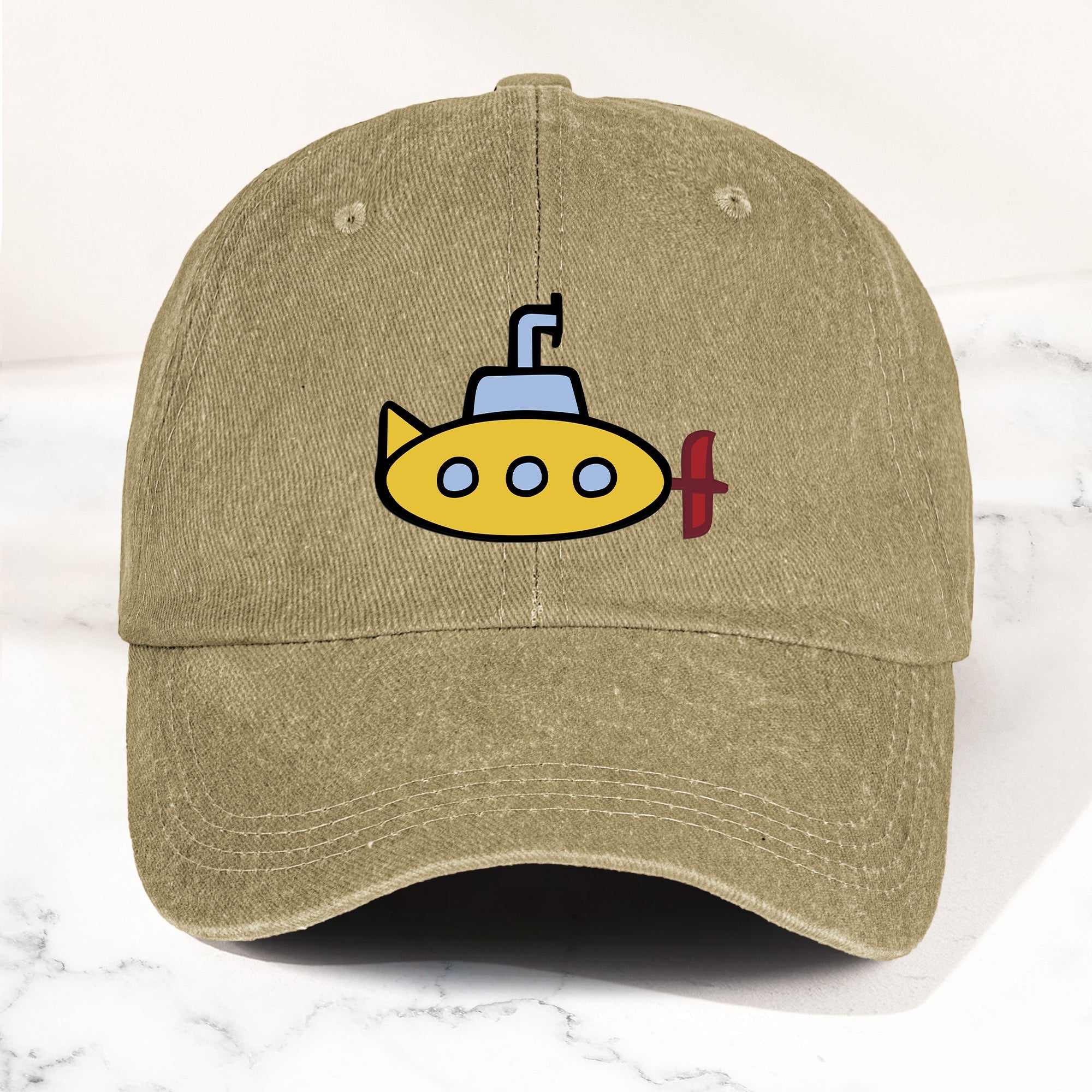 The Beatles Denim Cap Yellow Submarine Minimalist Dad Hat ( With Box)