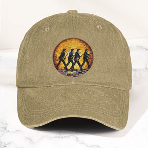 The Beatles Retro Crossing Album Art Sun Catcher Denim Cap Iconic Album Design ( With BOX)