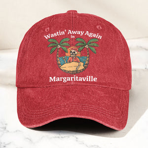 Wastin' Away Again in Margaritaville Denim Cap Retro Jimmy Buffett Inspired Dad Hat (With Box)