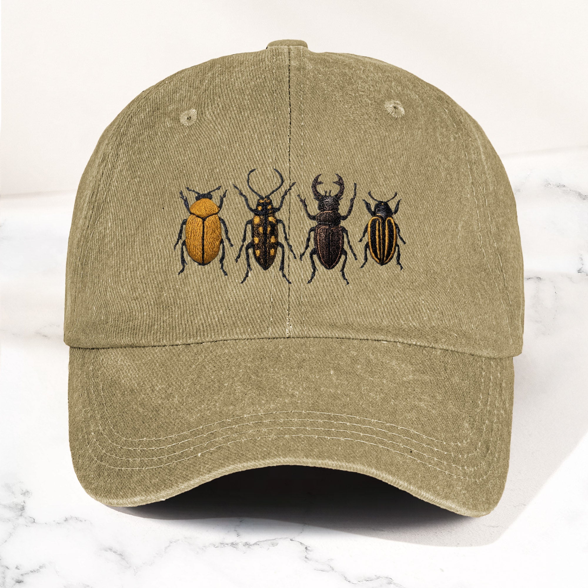 The Beatles Denim Cap Minimalist Beetle Design Dad Hat ( With Box)