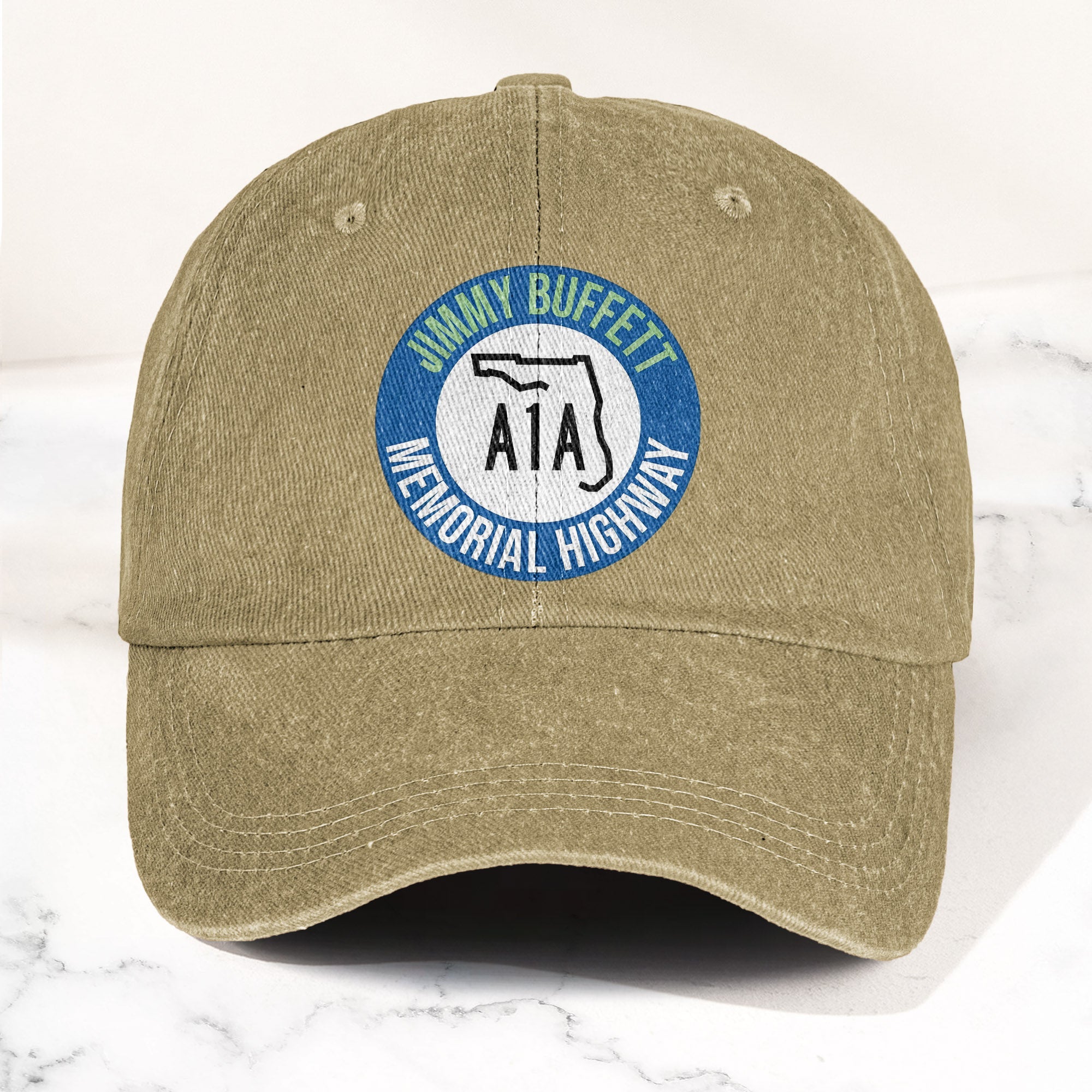 Jimmy Buffett A1A Memorial Highway Denim Cap Retro Jimmy Buffett Tribute Dad Hat (With Box)