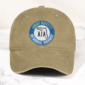 Jimmy Buffett A1A Memorial Highway Denim Cap Retro Jimmy Buffett Tribute Dad Hat (With Box)