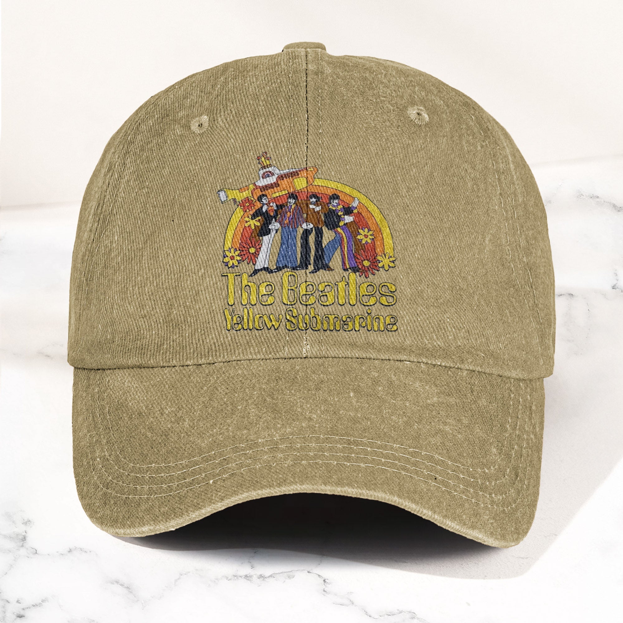 The Beatles Yellow Submarine Denim Dad Cap Iconic Album Design ( With BOX)