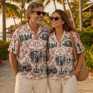 Dire Straits Hawaiian Shirt - Unisex Toile De Jouy Sultans Of Swing Button Up