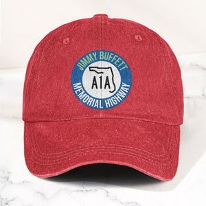 Jimmy Buffett A1A Memorial Highway Denim Cap Retro Jimmy Buffett Tribute Dad Hat (With Box)