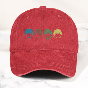The Fabulous Four Faces Denim Cap Retro The Beatles Tribute Merch Dad Hat (With Box)