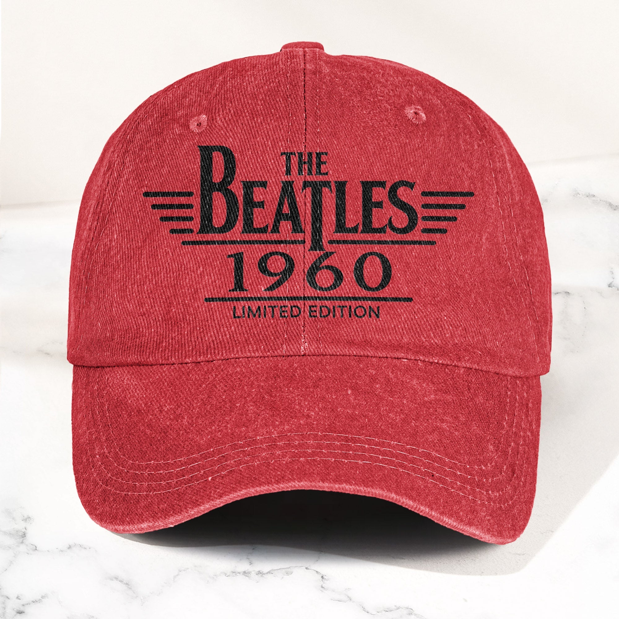 The Beatles Band Logo 1960 Denim Cap Vintage Dad Cap Gift For Dad (With Box)