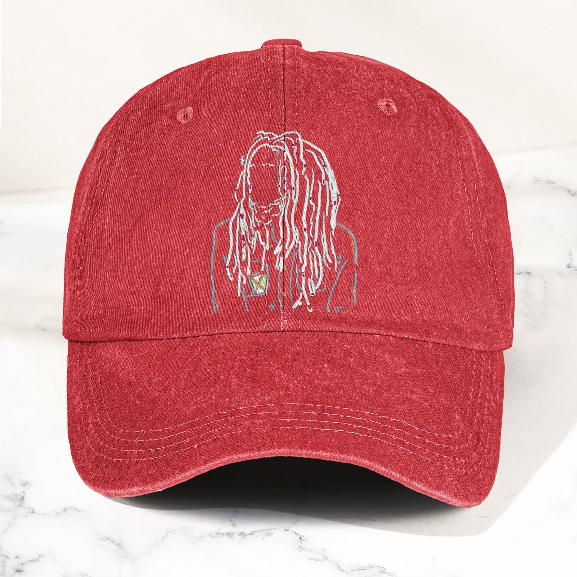Bob Marley Portrait Casual Denim Cap Retro Music Fan Concert Cap Gift For Dad (With Box)