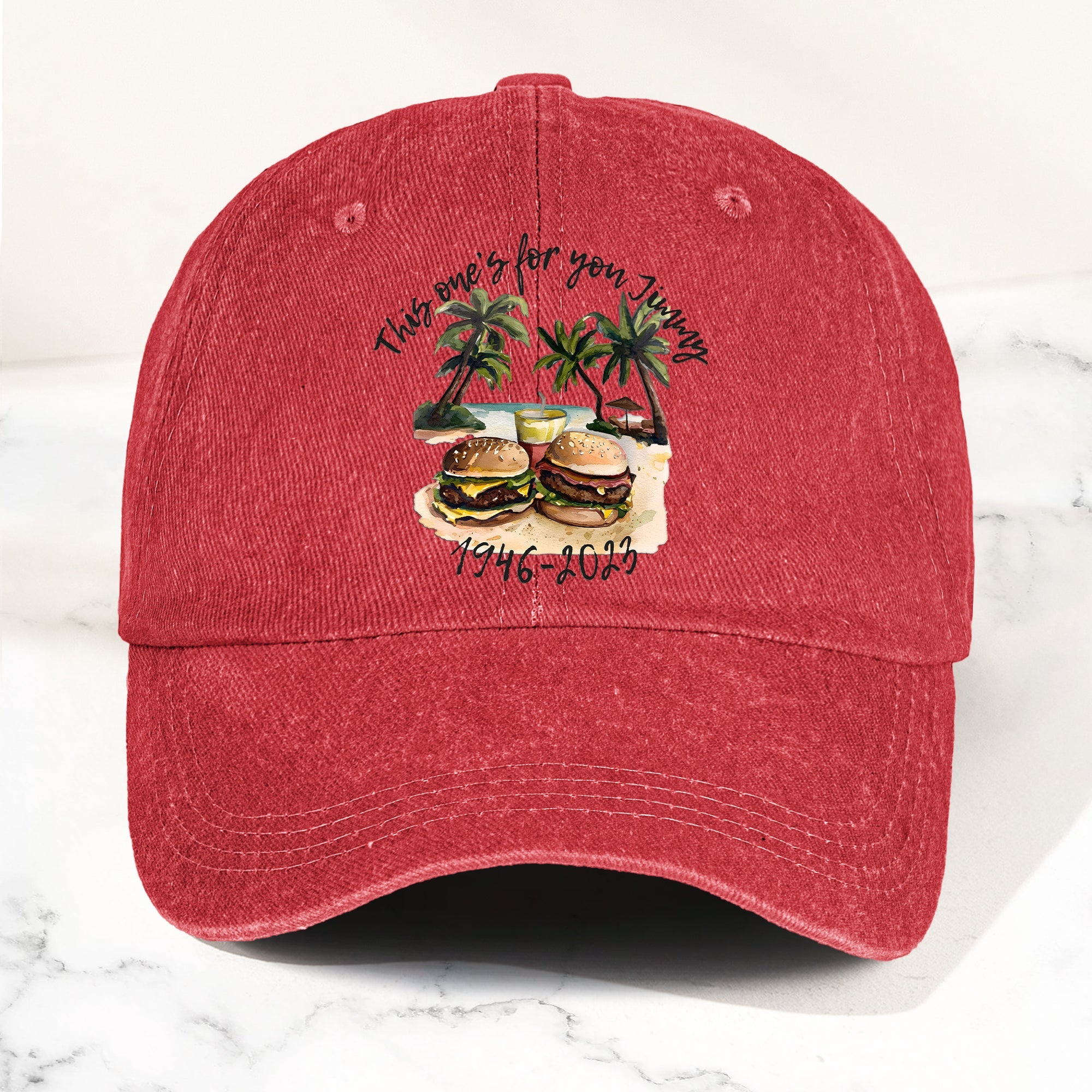 Jimmy Buffett Tribute Denim Dad Cap "This One’s For You Jimmy" Vintage Hat