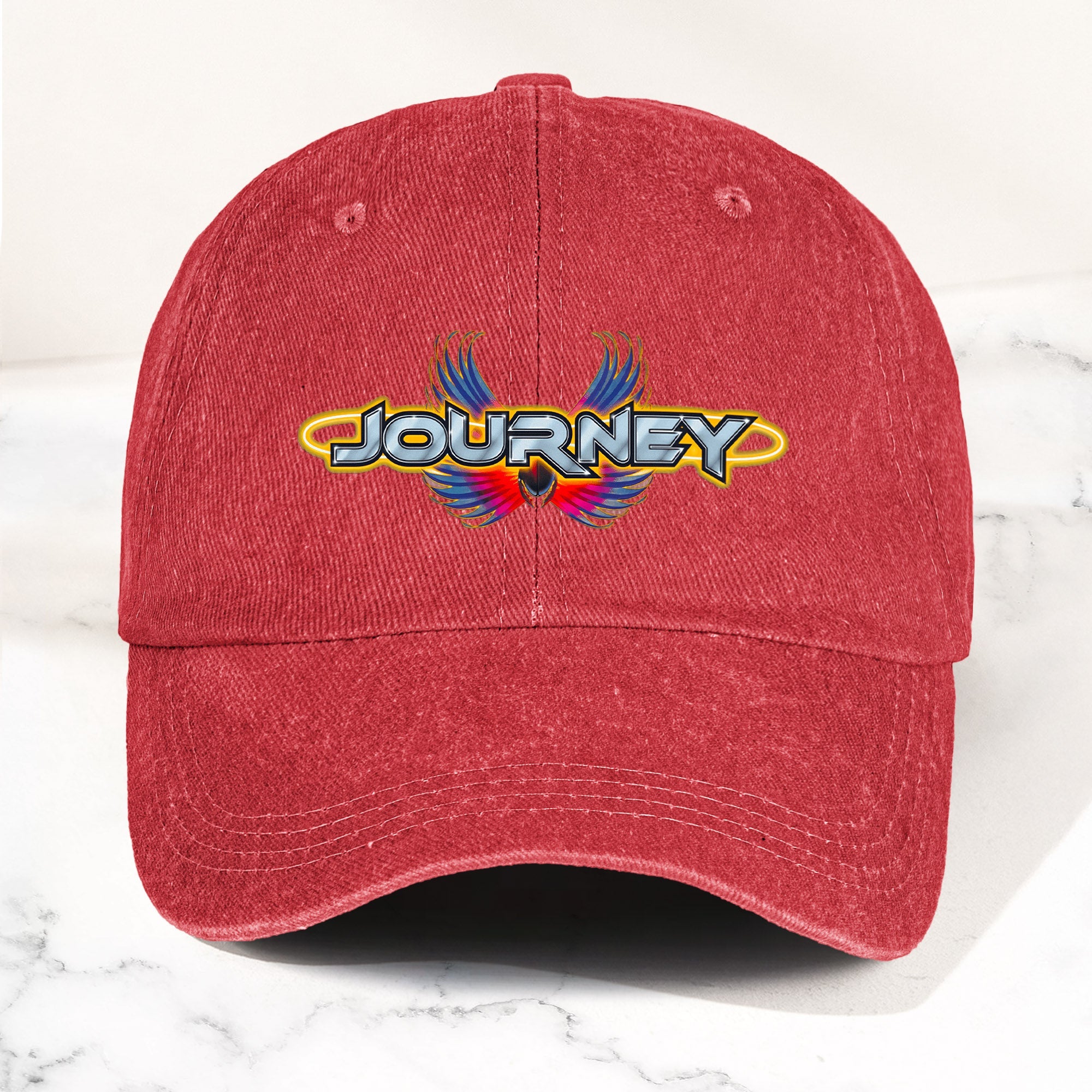 Journey Denim Dad Cap Legendary Rock Band Logo Design ( With BOX)