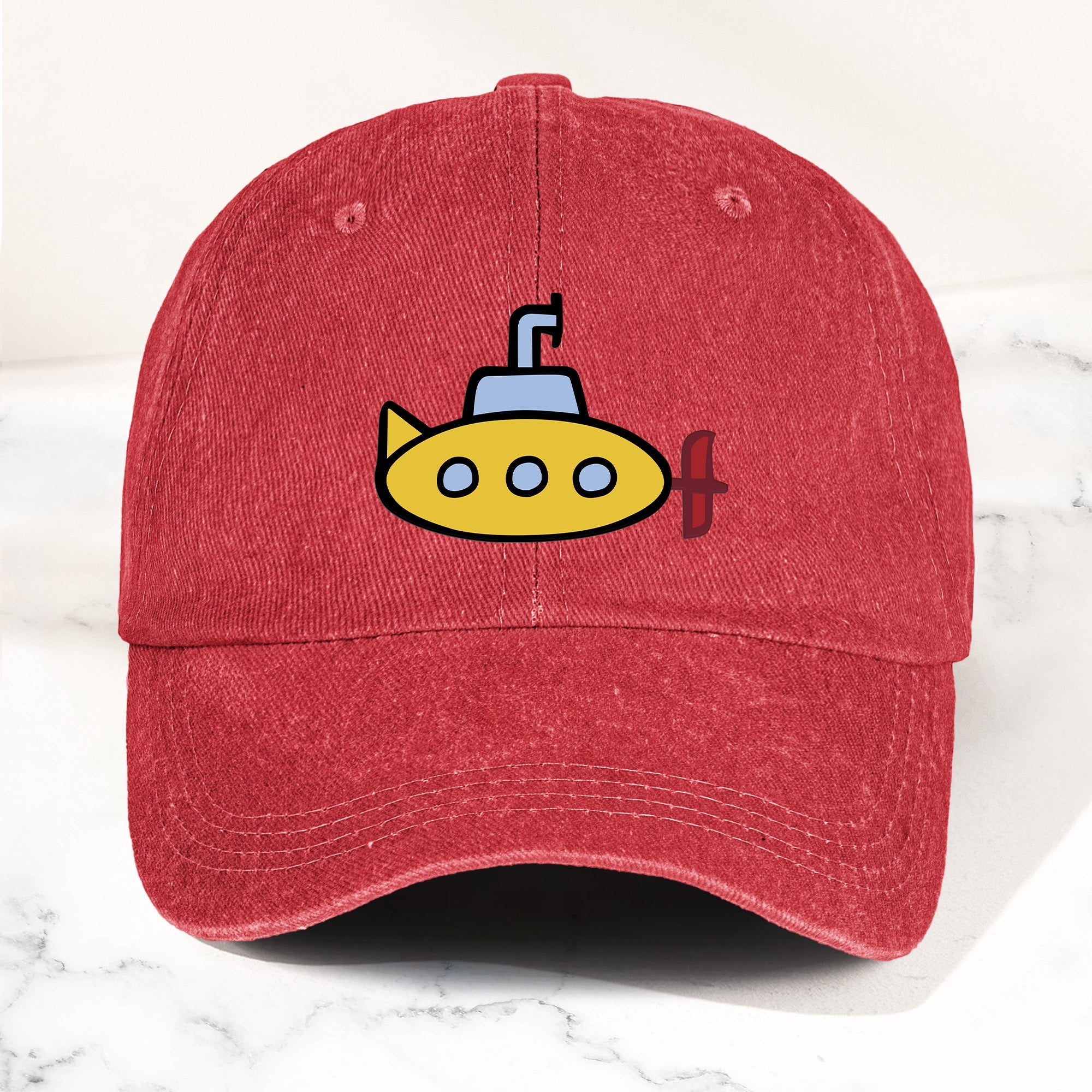 The Beatles Denim Cap Yellow Submarine Minimalist Dad Hat ( With Box)